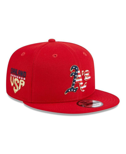 Men's Red Oakland Athletics 2023 Fourth of July 9FIFTY Snapback Adjustable Hat