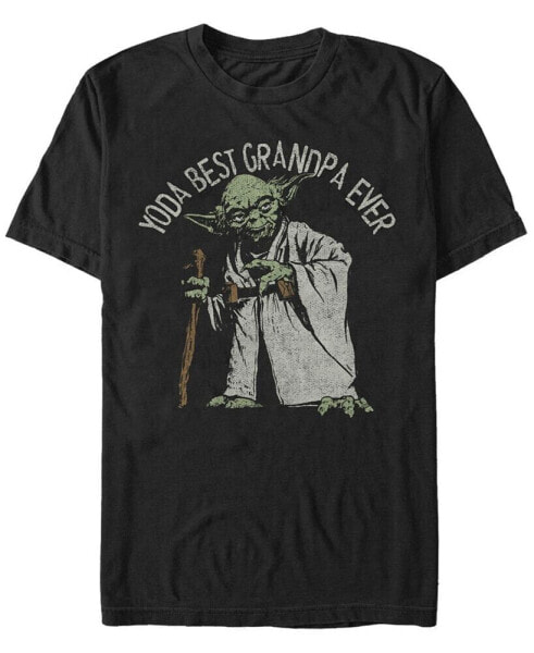 Men's Star Wars Yoda Best Grandpa Ever Portrait Short Sleeve T-shirt