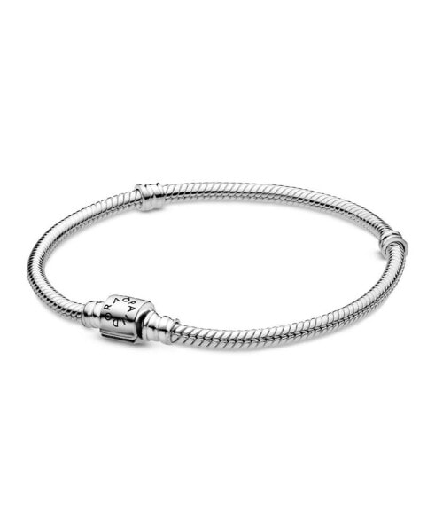 Moments Sterling Silver Barrel Clasp Snake Chain Bracelet