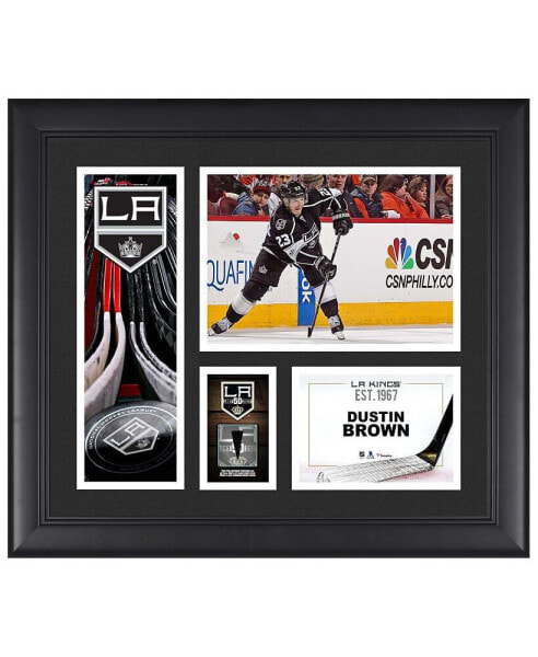 Dustin Brown Los Angeles Kings Framed 15" x 17" Player Collage with a Piece of Game-Used Puck