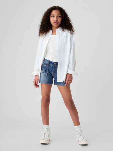 Kids Low Rise Y2K Denim Shortie Shorts