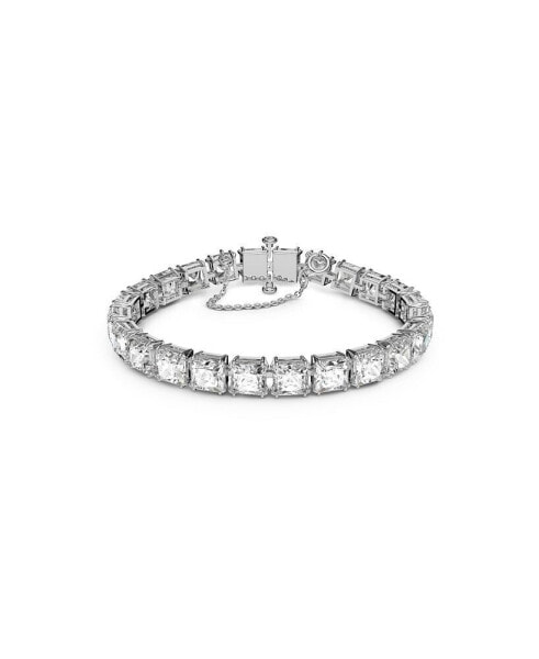 Rhodium-Plated Square-Crystal Flex Bracelet