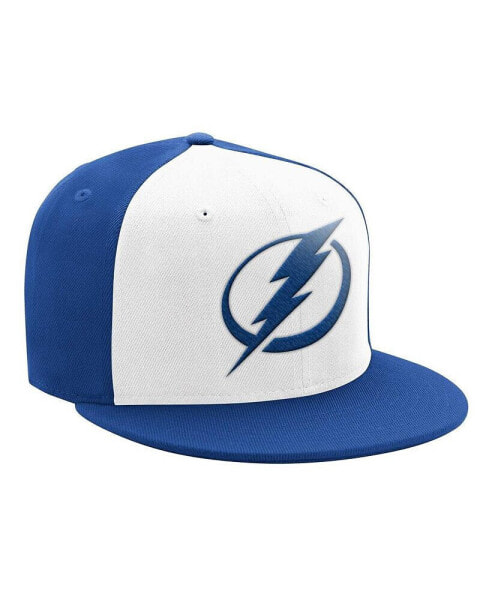 Men's White/Blue Tampa Bay Lightning Logo Two-Tone Snapback Hat