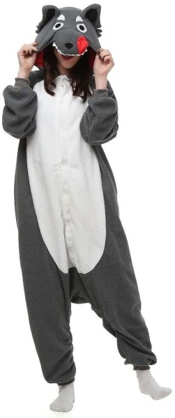 Adult Animal Kigurumi Wolf Onesies Pyjamas Cartoon Cosplay Party Costumes Overalls Christmas