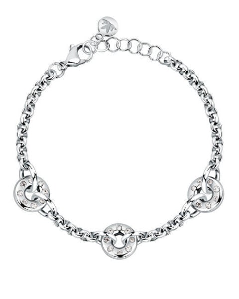 Elegant steel bracelet with Bagliori SAVO10 crystals