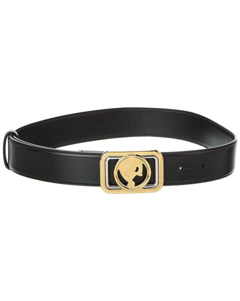 Lanvin Swan Leather Belt Men's