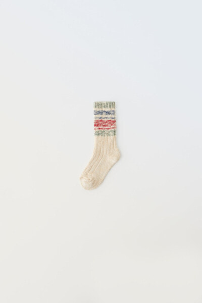 Ski collection twisted yarn knit socks