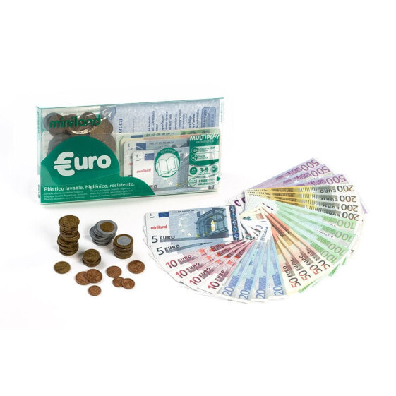 Развивающая игра Miniland Euro Set: 28 купюр + 80 монет
