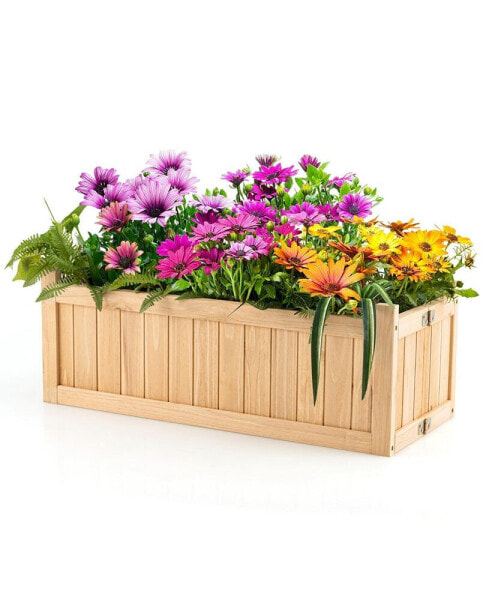 Подъемный цветочный ящик из дерева Costway для овощей на патио