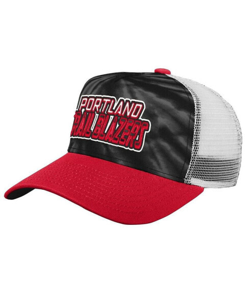 Big Boys Black, Red Portland Trail Blazers Santa Cruz Tie-Dye Snapback Hat
