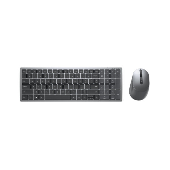 KM7120W - Full-size (100%) - RF Wireless + Bluetooth - AZERTY - Grey - Titanium - Mouse included