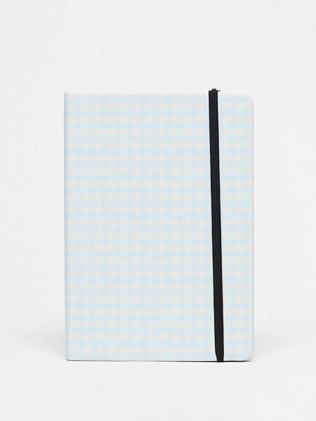 Typo blue gingham A5 journal 