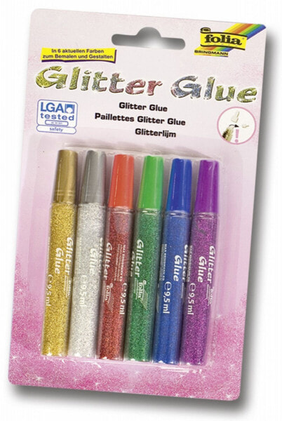Folia 570 - Glitter glue - Multicolor - 6 colours - Boy/Girl
