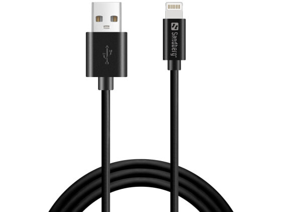 SANDBERG USB>Lightning MFI 1m Black - 1 m - Lightning - USB A - Male - Male - Black