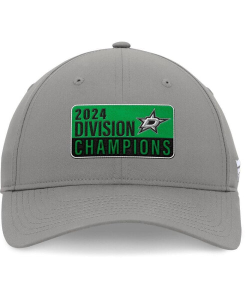 Men's Gray Dallas Stars 2024 Central Division Champions Adjustable Hat
