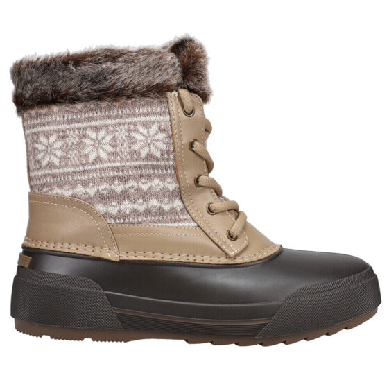 Easy Spirit Ice Queen Graphic Round Toe Duck Womens Brown Casual Boots E-ICEQUE