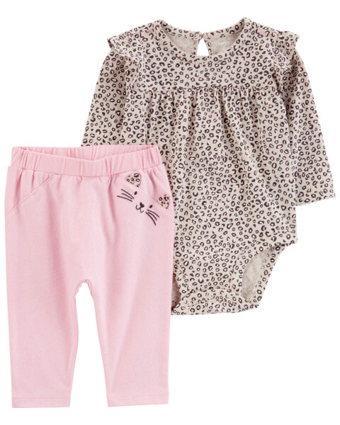 Baby 2-Piece Leopard Bodysuit Pant Set 6M