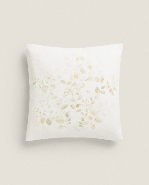 Floral print cushion cover