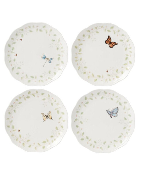 Butterfly Meadow Floral 4 Piece Dinner Plate Set, Service for 4
