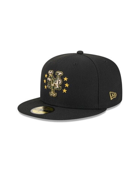 Men's Black New York Mets 2024 Armed Forces Day On-Field 59FIFTY Fitted Hat