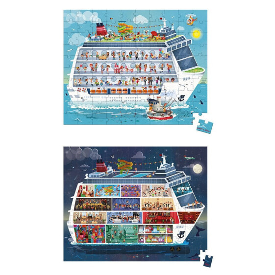 JANOD X 2 Puzzles Cruise Ship 100 And 200 Pieces