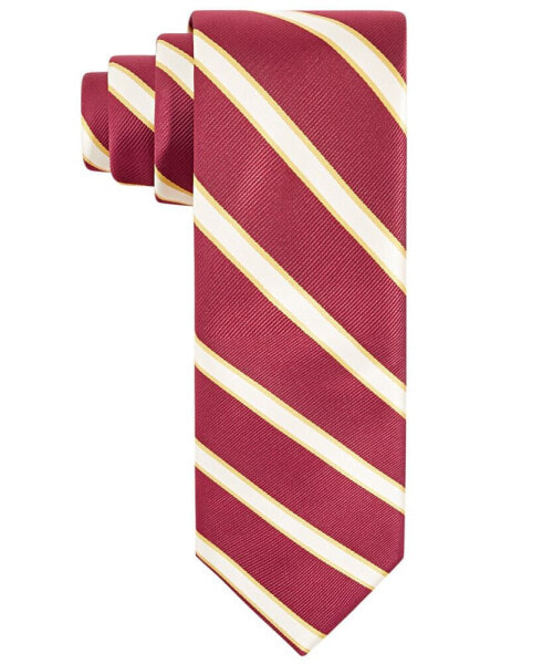 Men's Crimson & Cream Stripe Tie