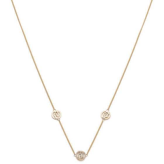 Krásný pozlacený náhrdelník s logy Fashion LJ2081