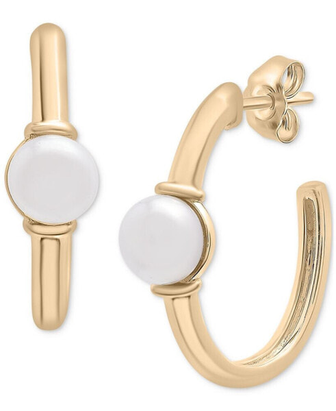 Cultured Freshwater Pearl (5mm) Small Hoop Earrings in Gold Vermeil, Created for Macy's