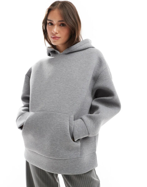 ASOS DESIGN oversized scuba hoodie in charcoal marl