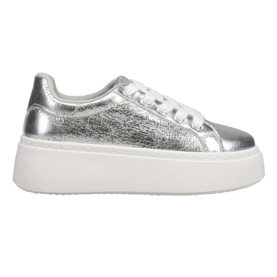 Dirty Laundry Record Metallic Platform Womens Silver Sneakers Casual Shoes GRPB