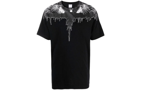 Marcelo Burlon SS21 羽毛印花圆领套头短袖T恤 男款 黑色 / Футболка Marcelo Burlon SS21 T CMAA018F21JER0041010BLACK