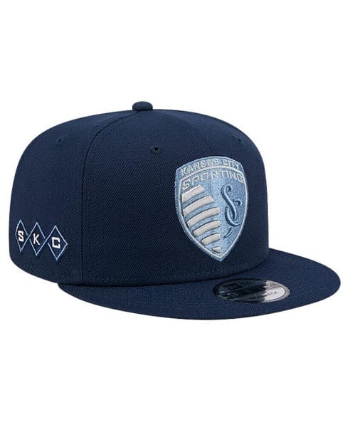 Men's Navy Sporting Kansas City 2024 Jersey Hook 9FIFTY Snapback Hat