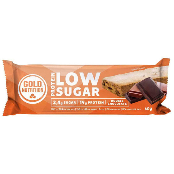 Энергетический батон GOLD NUTRITION Protein Low Sugar 60г Двойной шоколад