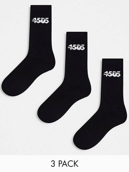 ASOS 4505 3 pack sport socks in black