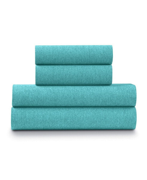 Soft Heather Jersey Knit 3-Piece Sheet Set - Twin