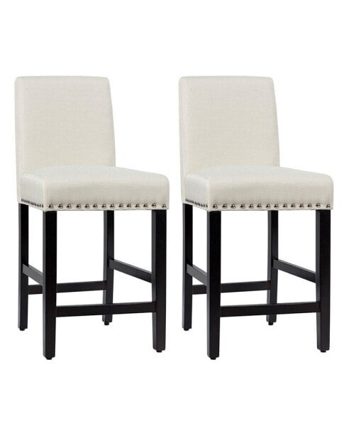 Кресла для завтрака кухонные Costway, 25'', набитые гвоздями - набор из 2 шт.