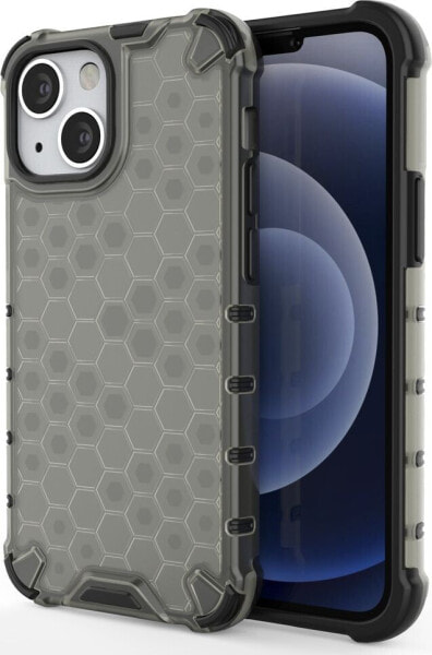 Hurtel Honeycomb etui pancerny pokrowiec z żelową ramką iPhone 13 mini czarny