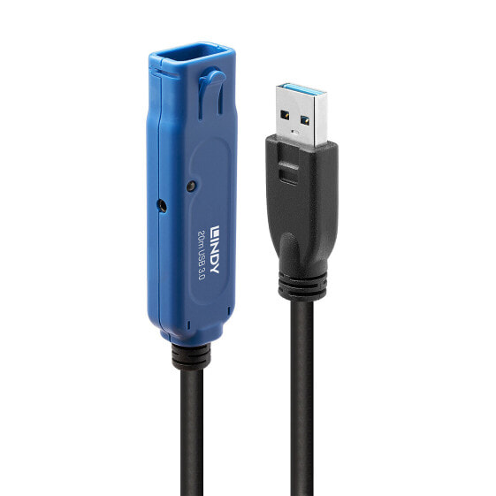 Lindy 43361 - 20 m - USB A - USB A - USB 3.2 Gen 1 (3.1 Gen 1) - 5000 Mbit/s - Black