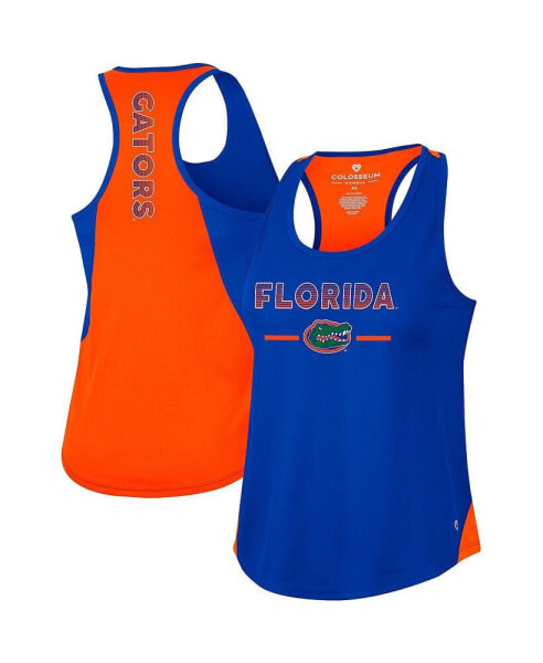 Women's Royal Florida Gators Sachs 2-Hit Scoop Neck Racerback Tank Top