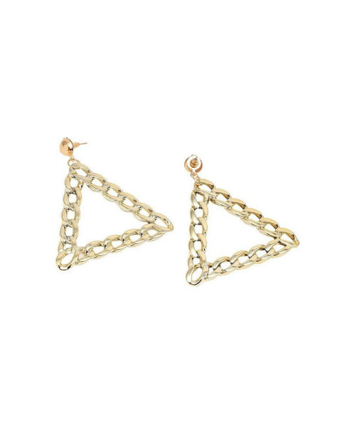 Women's Gold Chain-link Drop Earrings