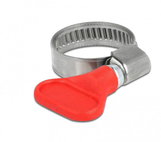Delock 19513 - Butterfly clamp - Red - Plastic - Stainless steel - Polybag - 1.6 cm - 2.5 cm
