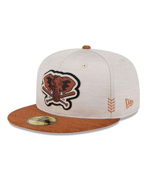 Men's Stone, Brown Oakland Athletics 2024 Clubhouse 59FIFTY Fitted Hat