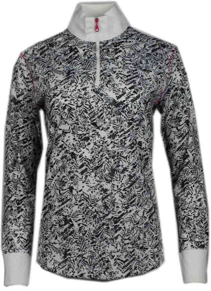 Page & Tuttle Ladderstitch Print Quarter Zip Jacket Womens Black Casual Athletic