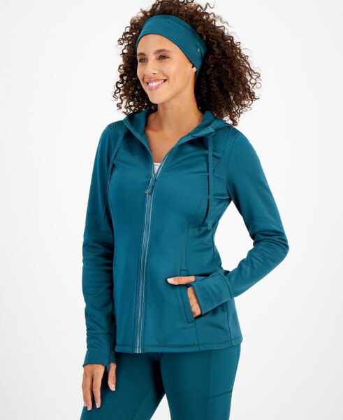 Women's Full-Zip Jacket and Headband Set, Created for Macy's