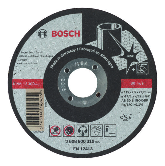 Bosch Trennscheibe gerade Expert for Inox AS 30 S INOX BF, 115 mm, 2,5 mm