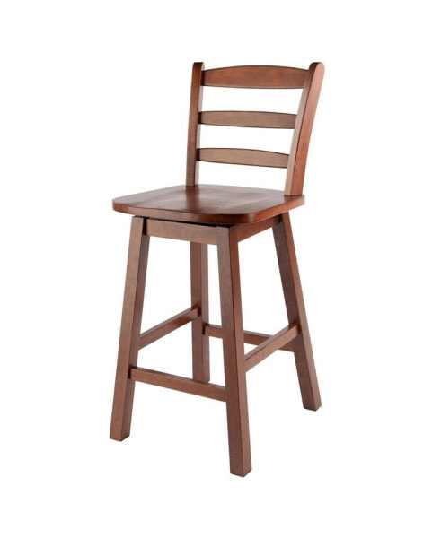 Scalera 38.4" Wood Ladder-Back Swivel Seat Counter Stool