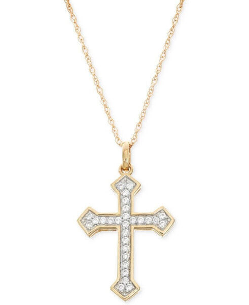 Diamond Cross Pendant Necklace (1/4 ct. t.w.) in 14k Gold