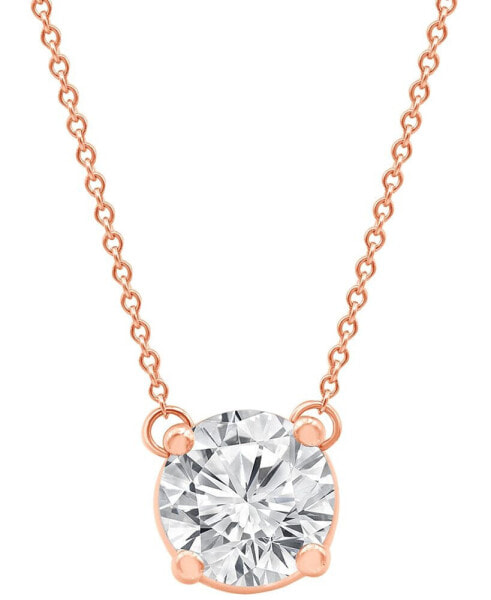 Badgley Mischka certified Lab Grown Diamond Solitaire Pendant 18" Necklace (2-1/4 ct. t.w.) in 14k Gold