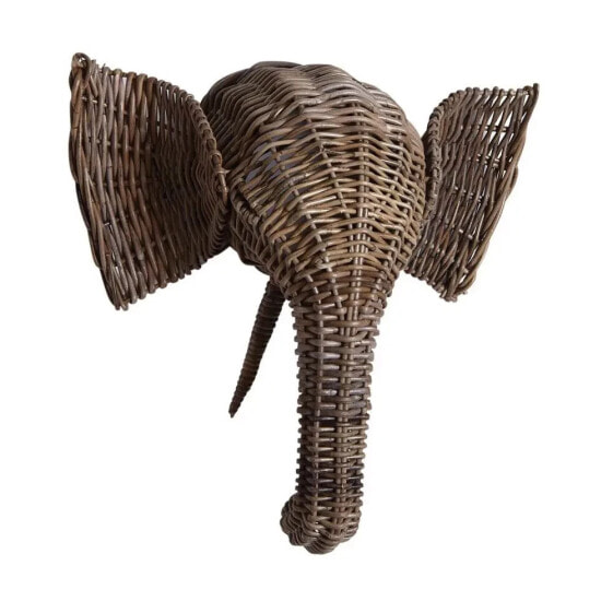 Elefant-Trophäe aus grauem Poelet-Rattan