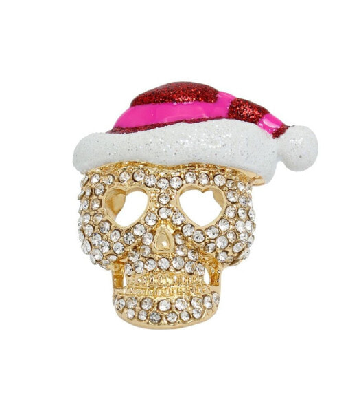 Кольцо Betsey Johnson Santa Skull.